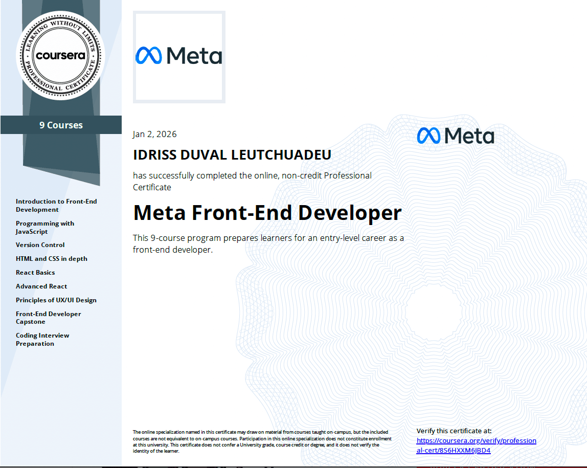 Meta Front-End Developer